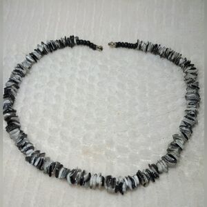 Black & White Polka Shell Necklace
